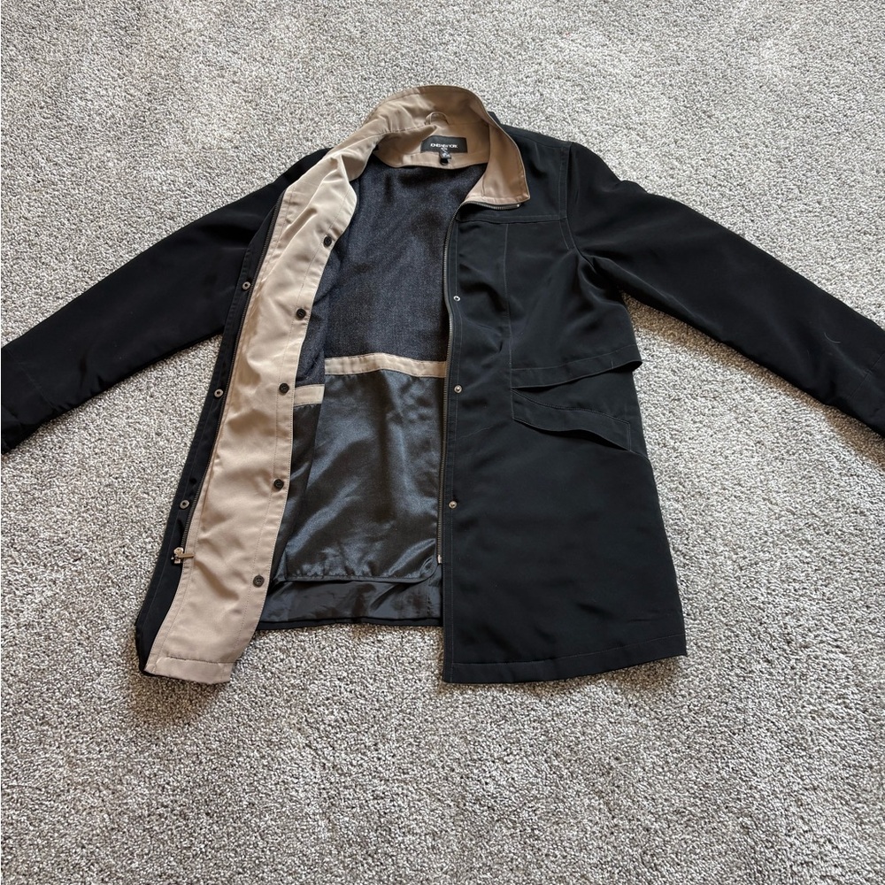 Women's Black Jacket with Tan Collar - Picture 2 of 7